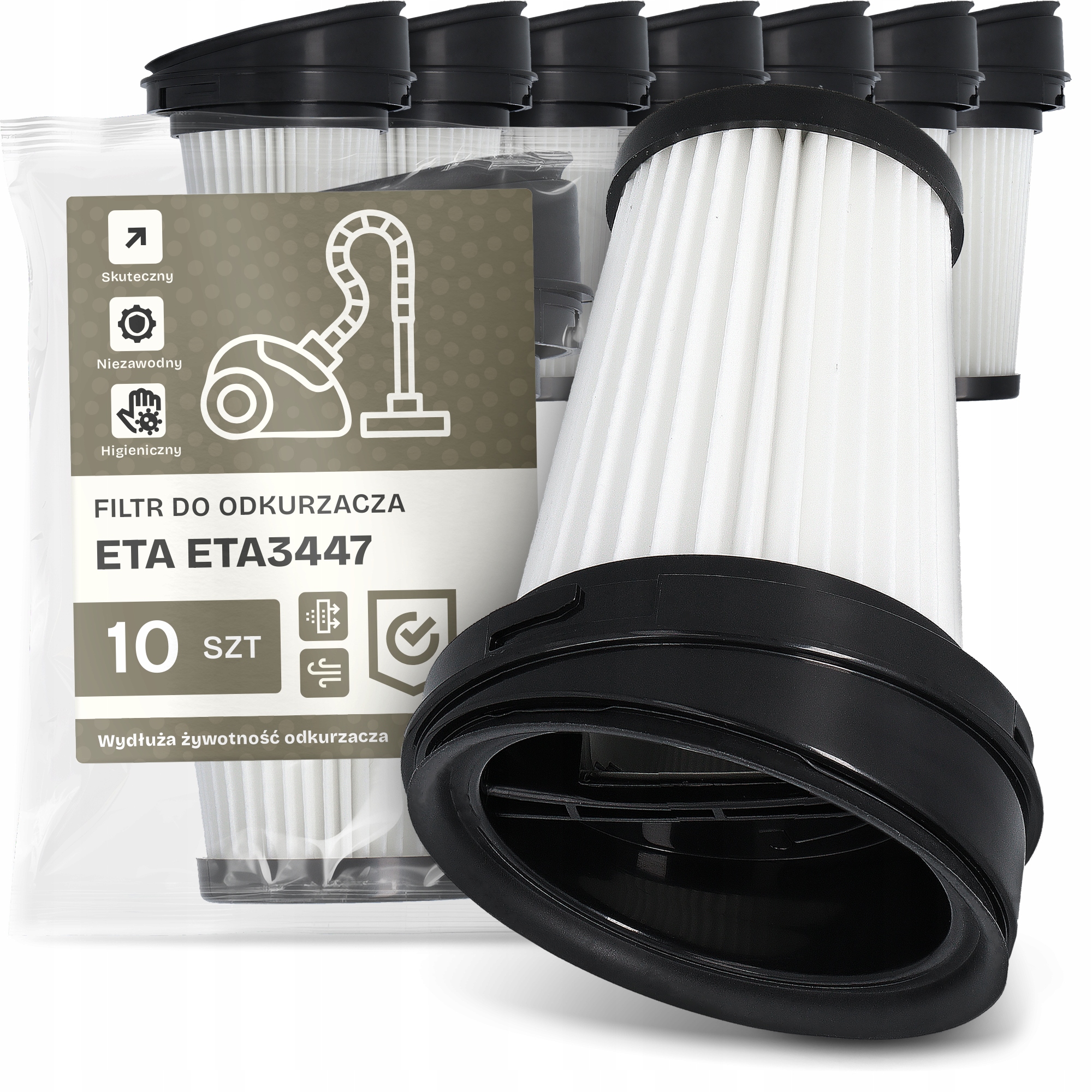 10 x Vzduchový Filtr pro vysavač Eta ETA3447 Hepa Účinný Em-w