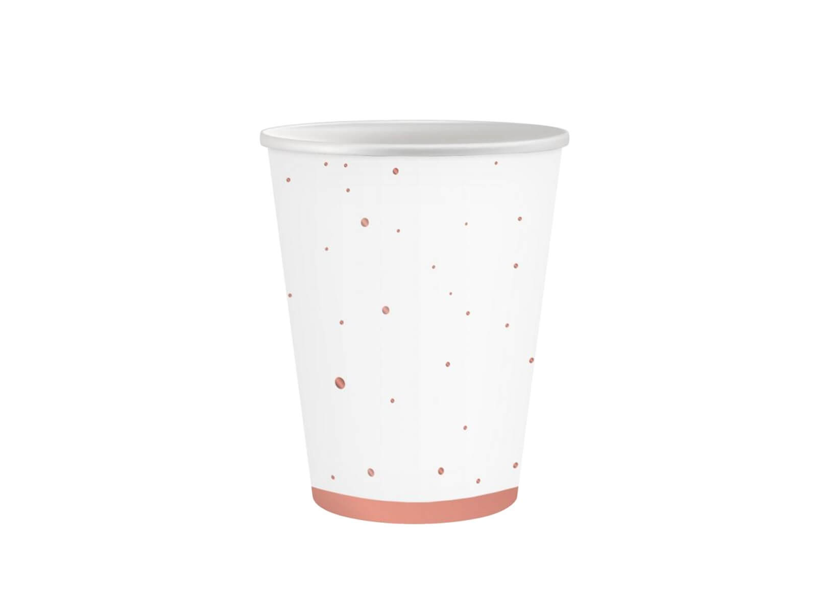 Kubeczki białe w różowo złote kropki 250ml 6szt