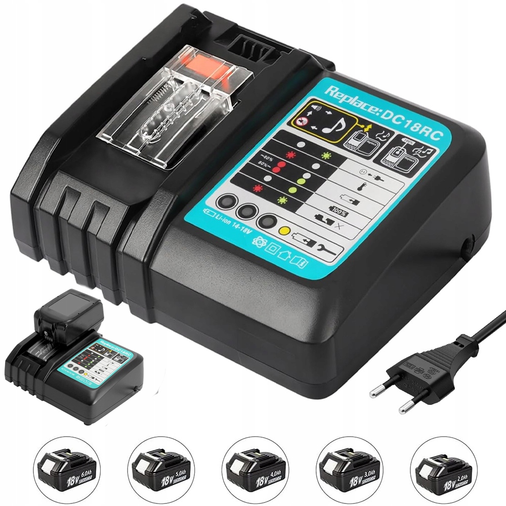 Szybka Ładowarka Do Akumulatorów Makita 14.4-18V Z Systemem Ochrony Led