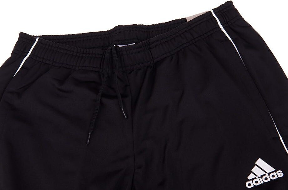 SPODNIE DLA DZIECI ADIDAS CORE 18 POLYESTER JUNIOR CZARNE CE9049 r 140cm Zapięcie brak