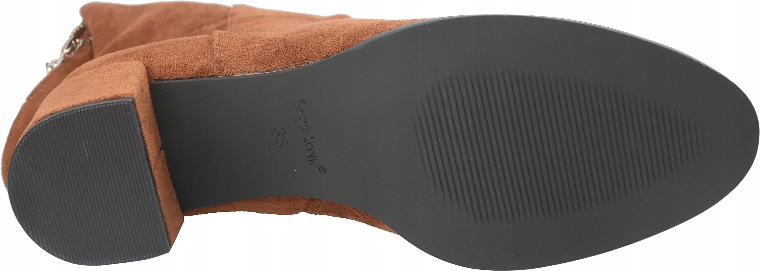 Kozaki Sergio Leone KZ 273 zamszowe brązowe ciemny camel r.37 Długość wkładki 24 cm