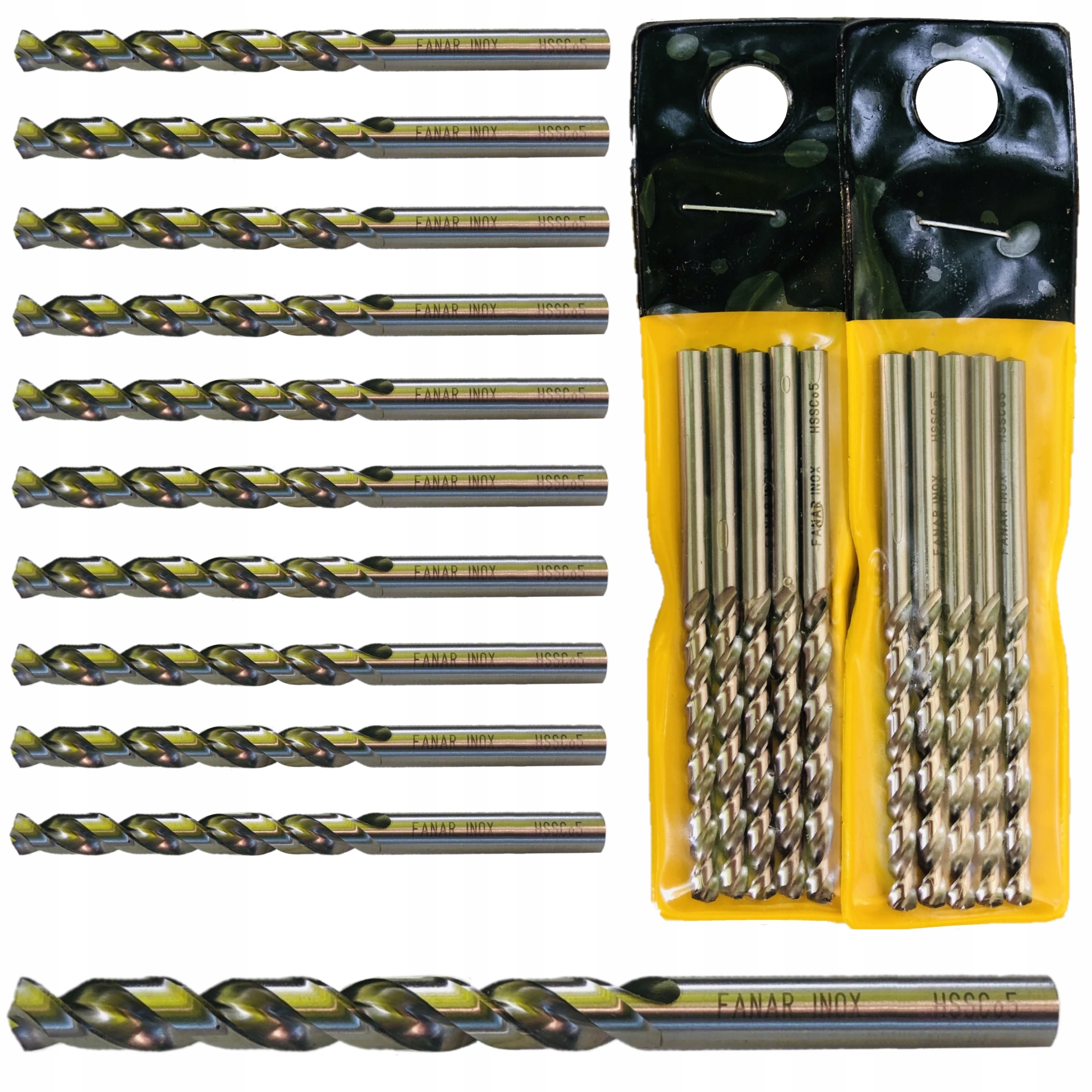 Fanar Wiertło do stali nierdzewnej Inox 3,5 mm kobaltowe HSS-Co 10 szt.