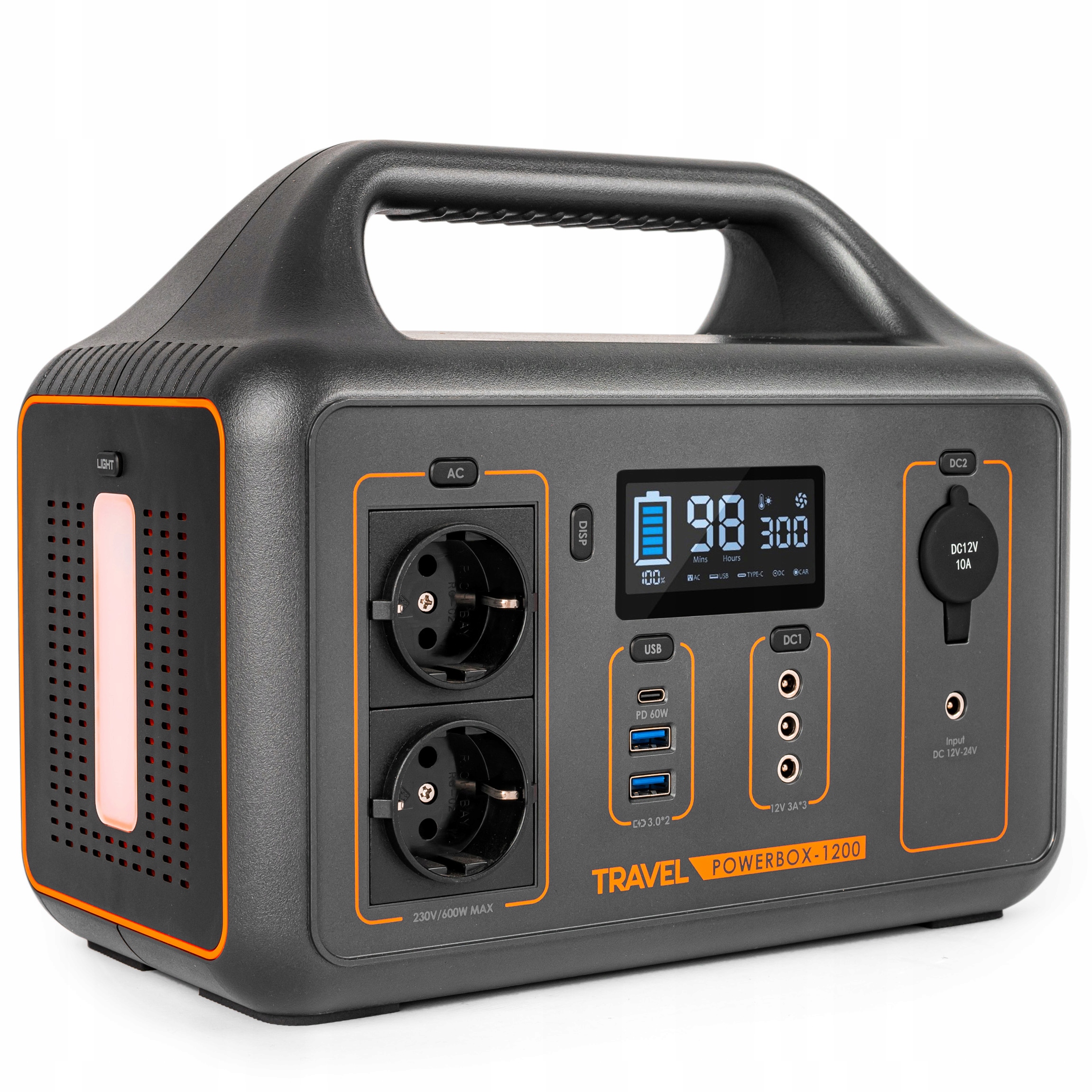 PRZENOŚNA STACJA ZASILANIA ŁADOWARKA AKUMULATOT TRAVEL 1200 600W POWER