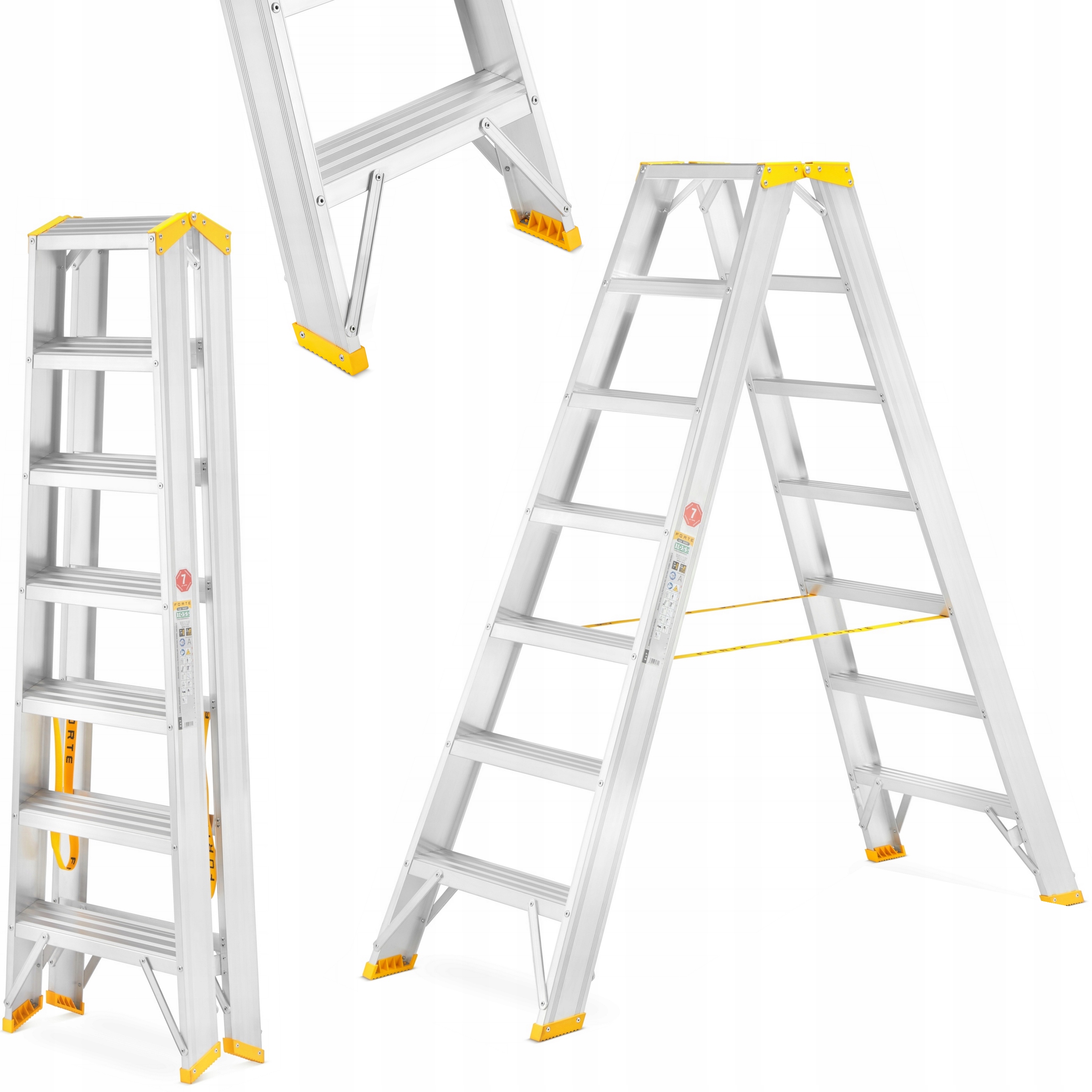 Premium Žebřík 2x7 349 Cm 3,49 m Oboustranný Aloss