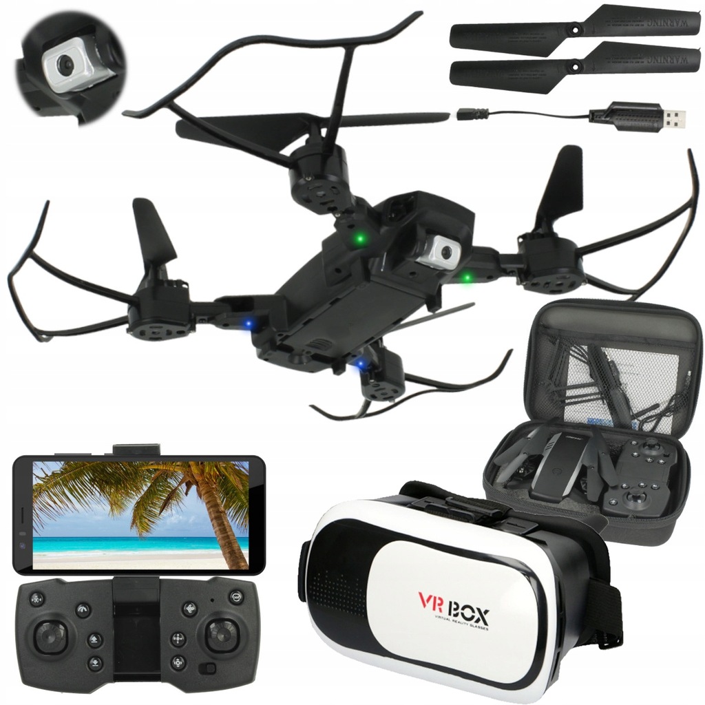 Skládací Dron Wifi Kamera Vznášení Návrat Android iOS 15min 1800mAh Vr brýle