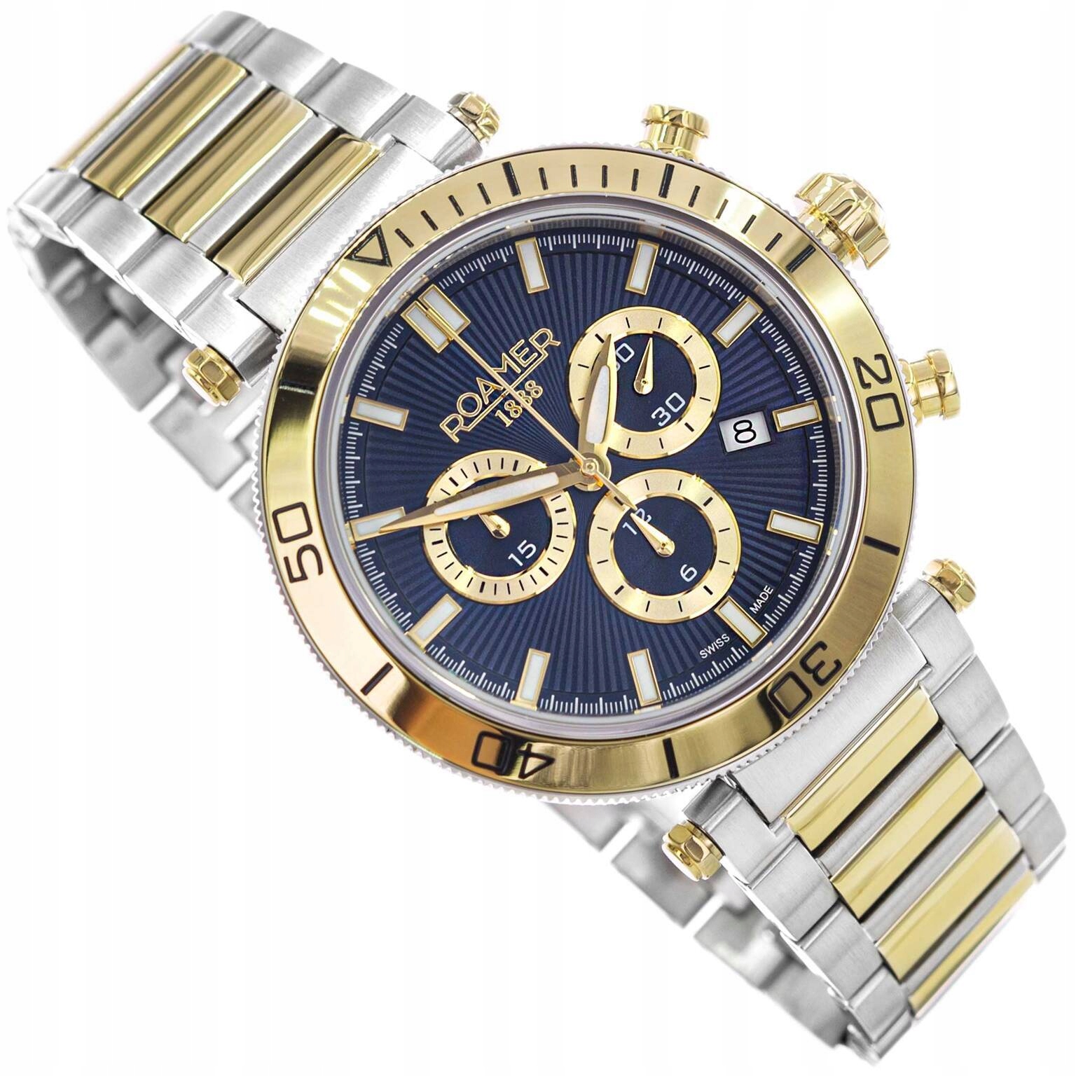 Pánské Hodinky Roamer Toscana 994837 47 45 20 Chronograf Datumovka Náramek