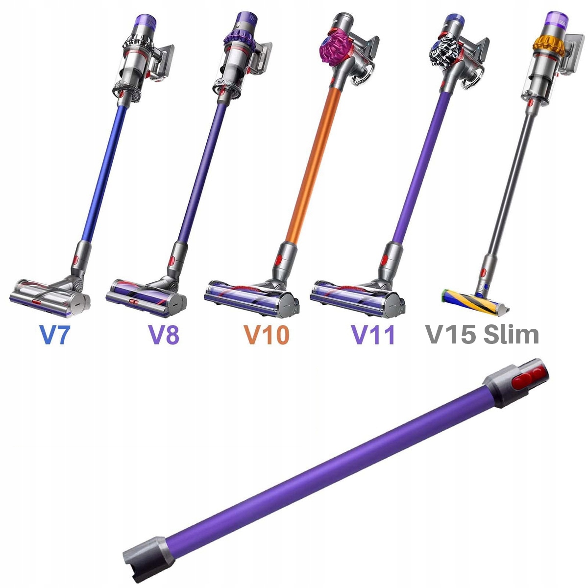 RURA POMARAŃCZOWA ALUMINIOWA dla DYSON V7 V8 V10 V11 72cm Producent inny