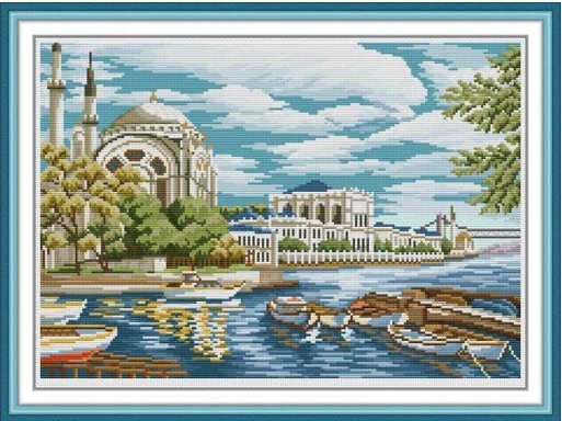 Kanva s potiskem vyšívací sada (kanva,mulina)