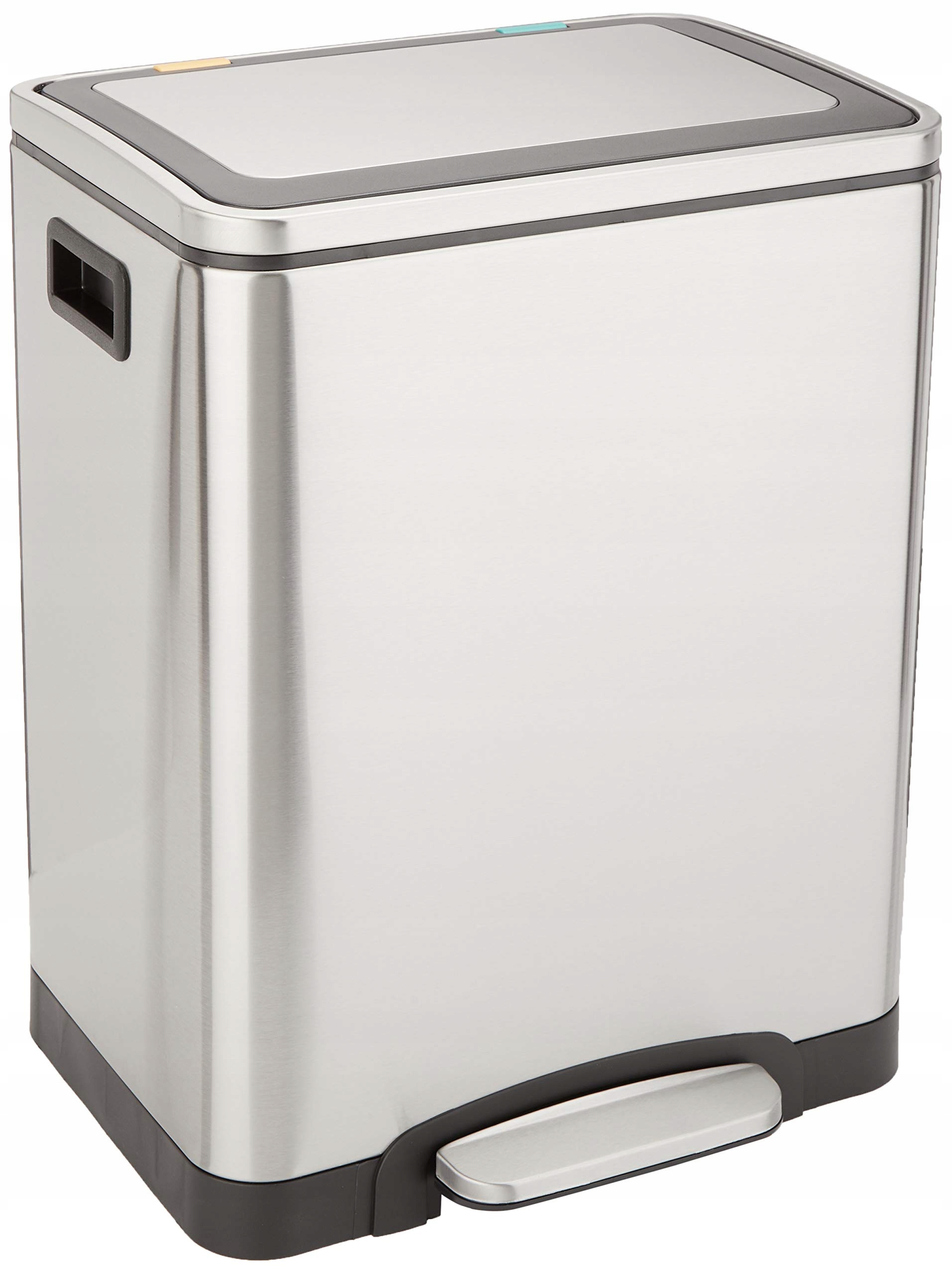 Amazon Basics 30l odpadkový koš Dual Bin Soft-Close nerezová ocel stříbrná