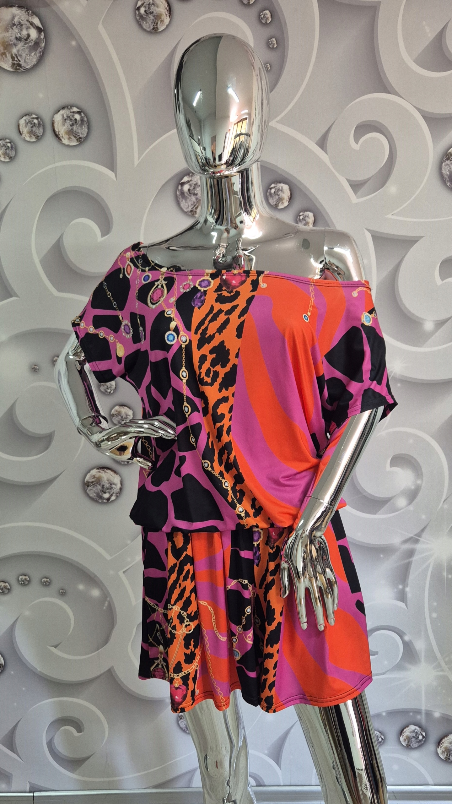 Letní Kombinéza Pinacollada, Oranžový Řecký Vzor, Versace M,L,XL,XL