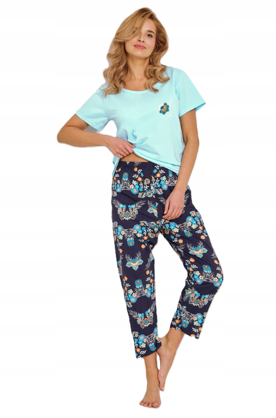 Dámské bavlna pyžamo Taro , květiny, 100% Bavlna velikost XL