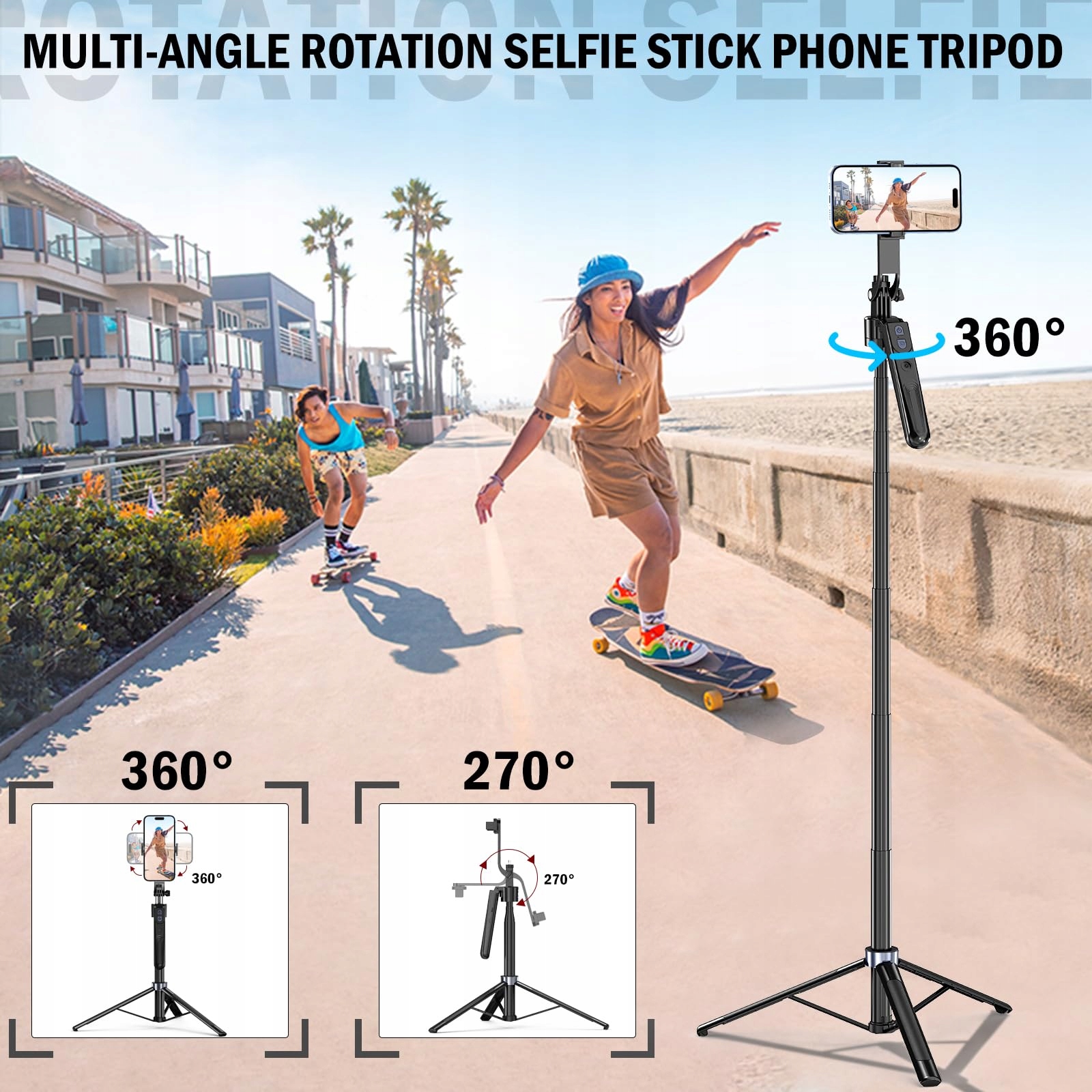 AUTO Face Tracking 360° Selfie Stick Do Telefonu iPhone — miniatura 5