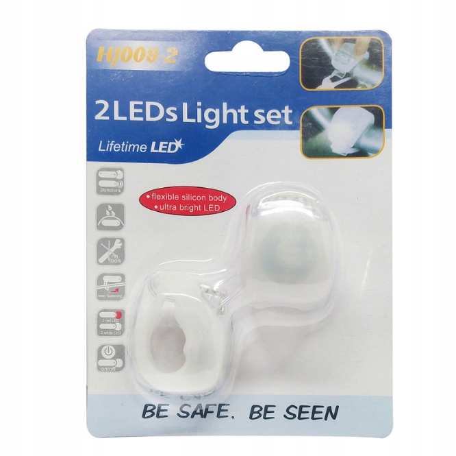 Oświetlenie rowerowe LED przód+tył białe