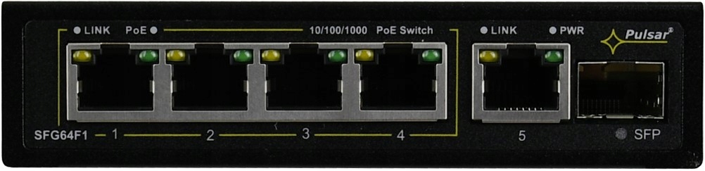 Pulsar SFG64F1 Přepínač 4x PoE 1x Sfp 1x UpLink