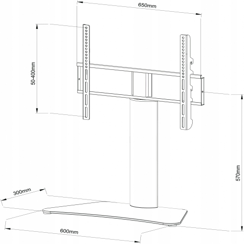 UCHWYT DO TV 32-65'' STOJAK PODSTAWKA SZKLANA VESA Model SD-31