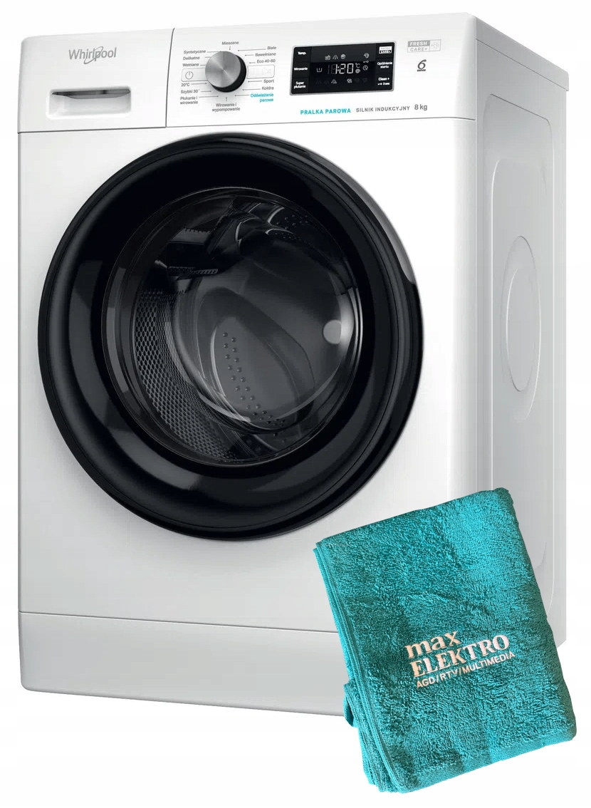 PRALKA WHIRLPOOL FFB8258BVPL 8kg Parowa + RĘCZNIK