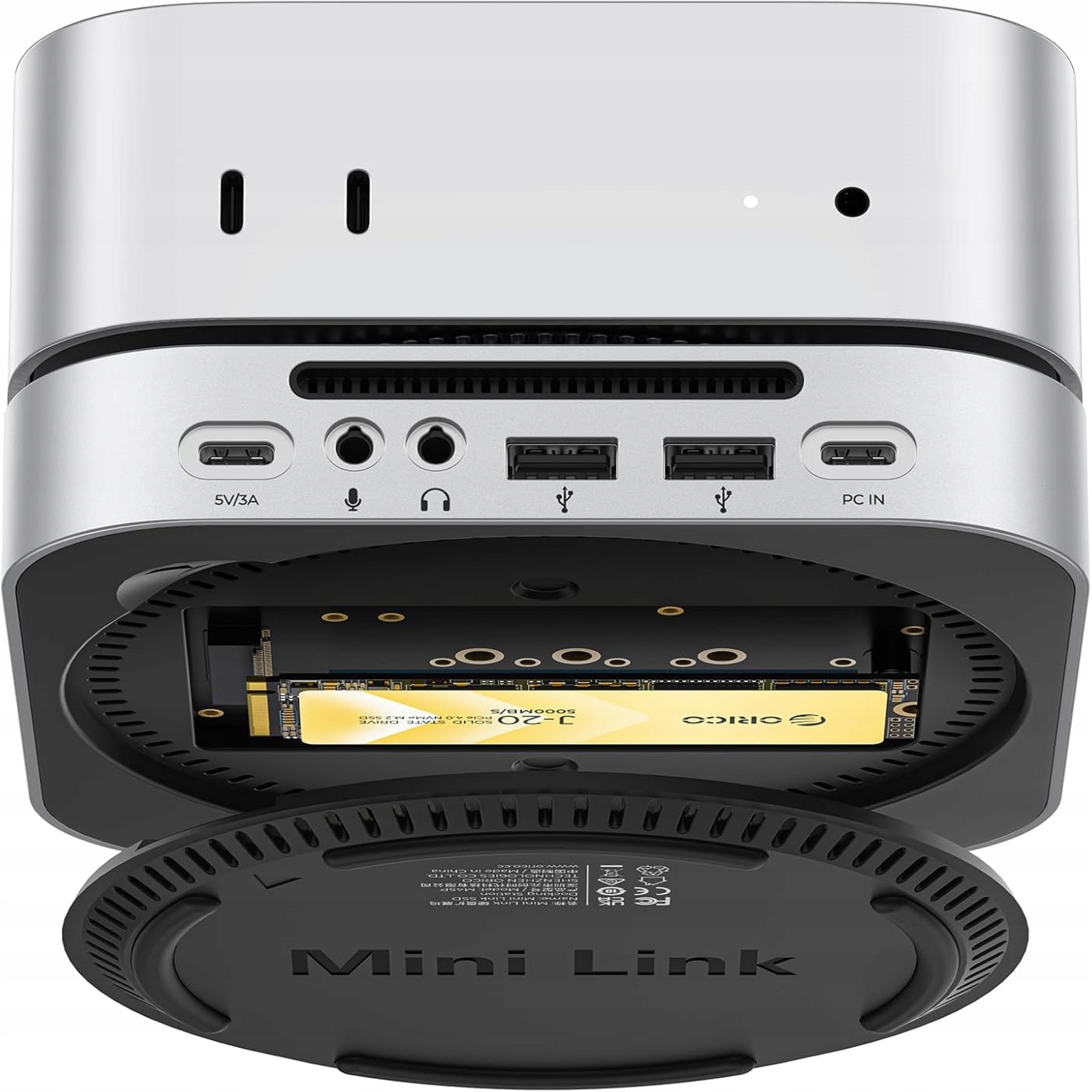 Dokovací stanice Orico MiniLink pro Mac Mini M4 40Gbps slot pro NVMe Ssd karty