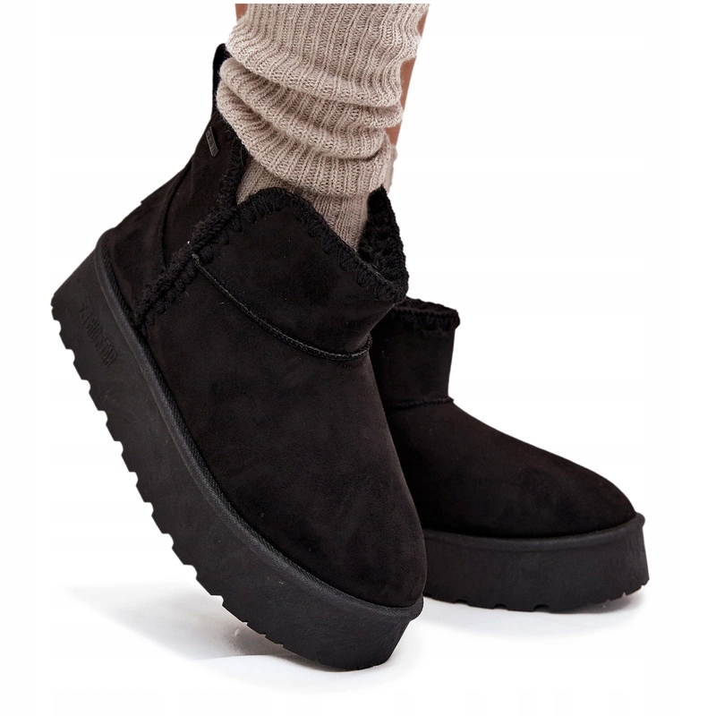 Dámské Sněhule Na Platformě S Prošíváním Big Star SS274128 Černé 40