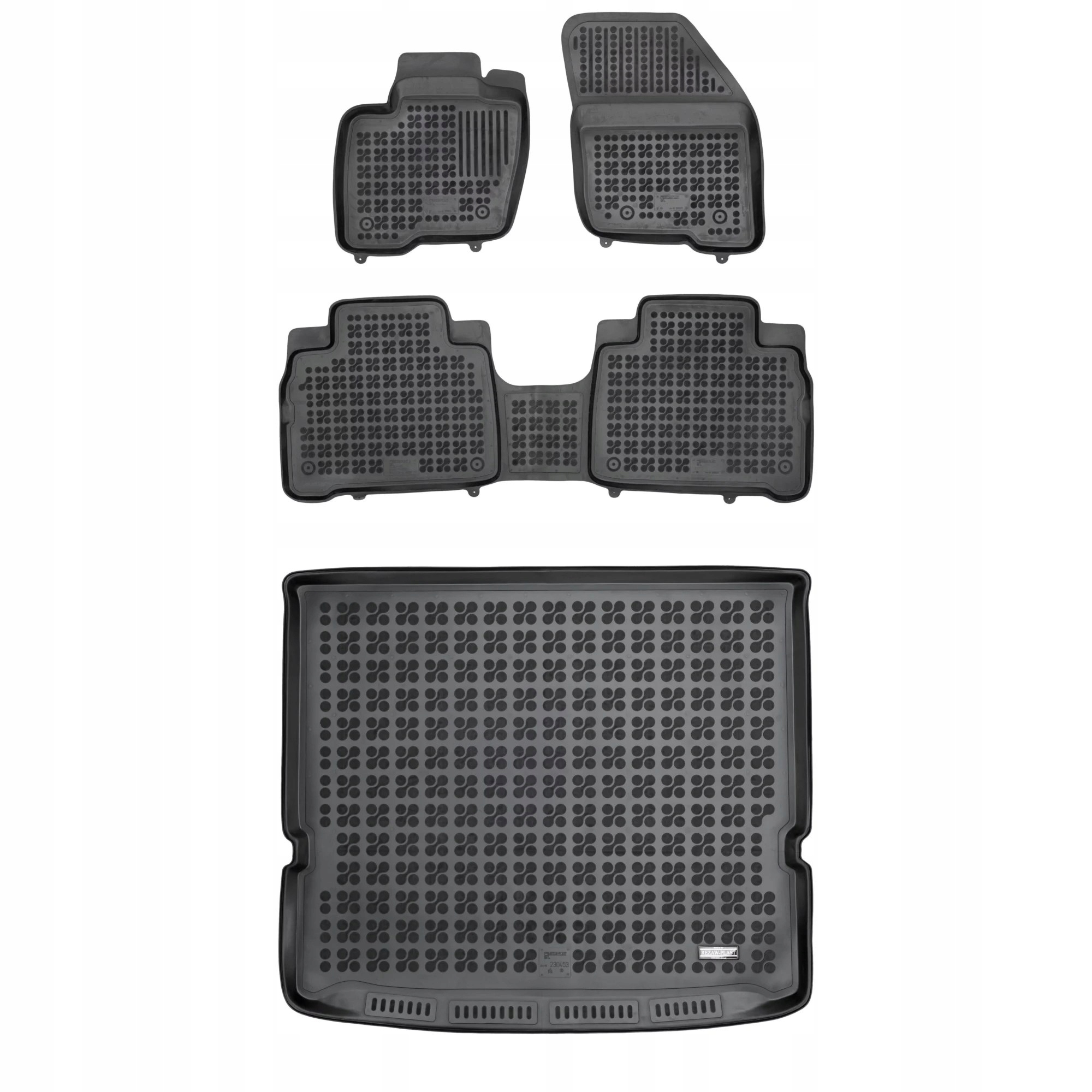 Gumová sada koberčekov a rohoží pre Ford S-Max II od 2015 7 osôb (zložená 3 ks)