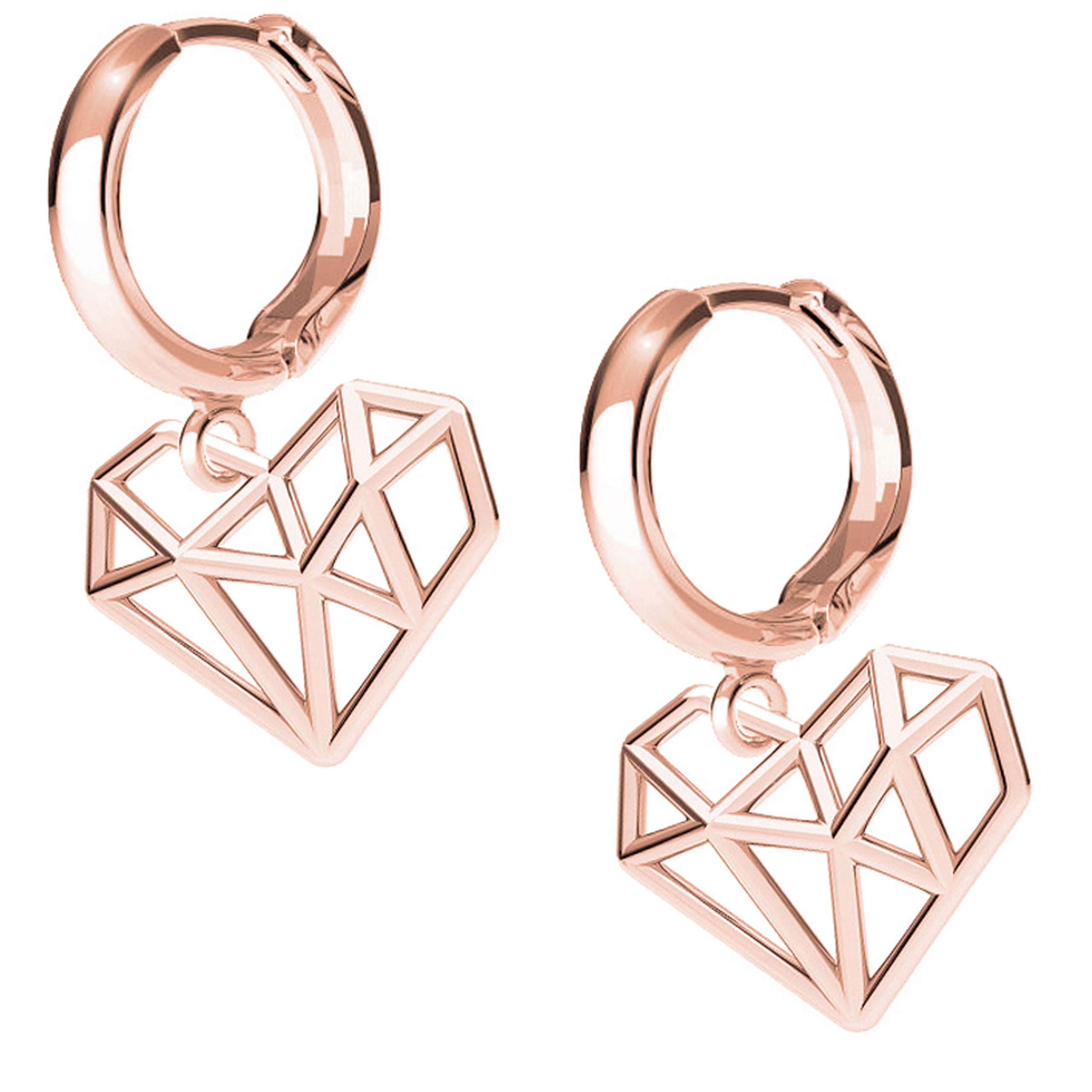 Náušnice Srdce Srdíčko růžové zlato 925