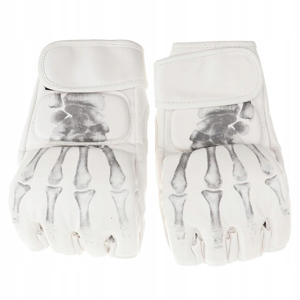 1 Pair KickBoxing Gloves Boxing Thai caseing Thai Pouching MMA White