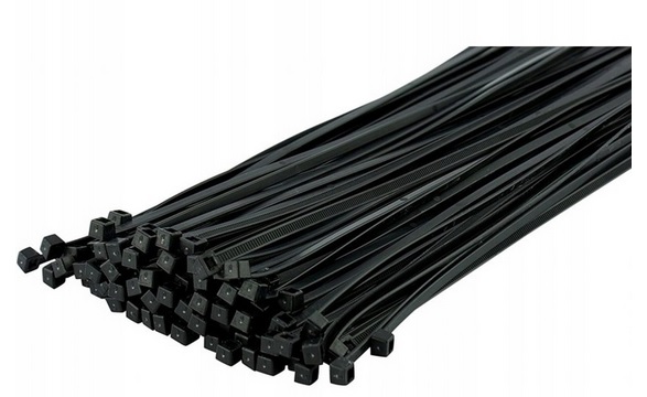 Opaski kablowe zaciskowe nylonowe czarne 250 x 3.6 mm Uv 100 sztuk