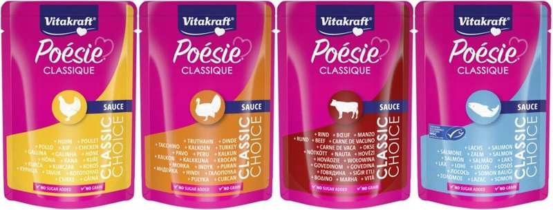 Levně Vitakraft Poesie Classique multipack 4 příchutě 10x85 g