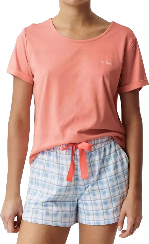 Dámské Pyžamo S Krátkým Rukávem, Krátké Kraťasy Atlantic NLP497/KOR/NE/L