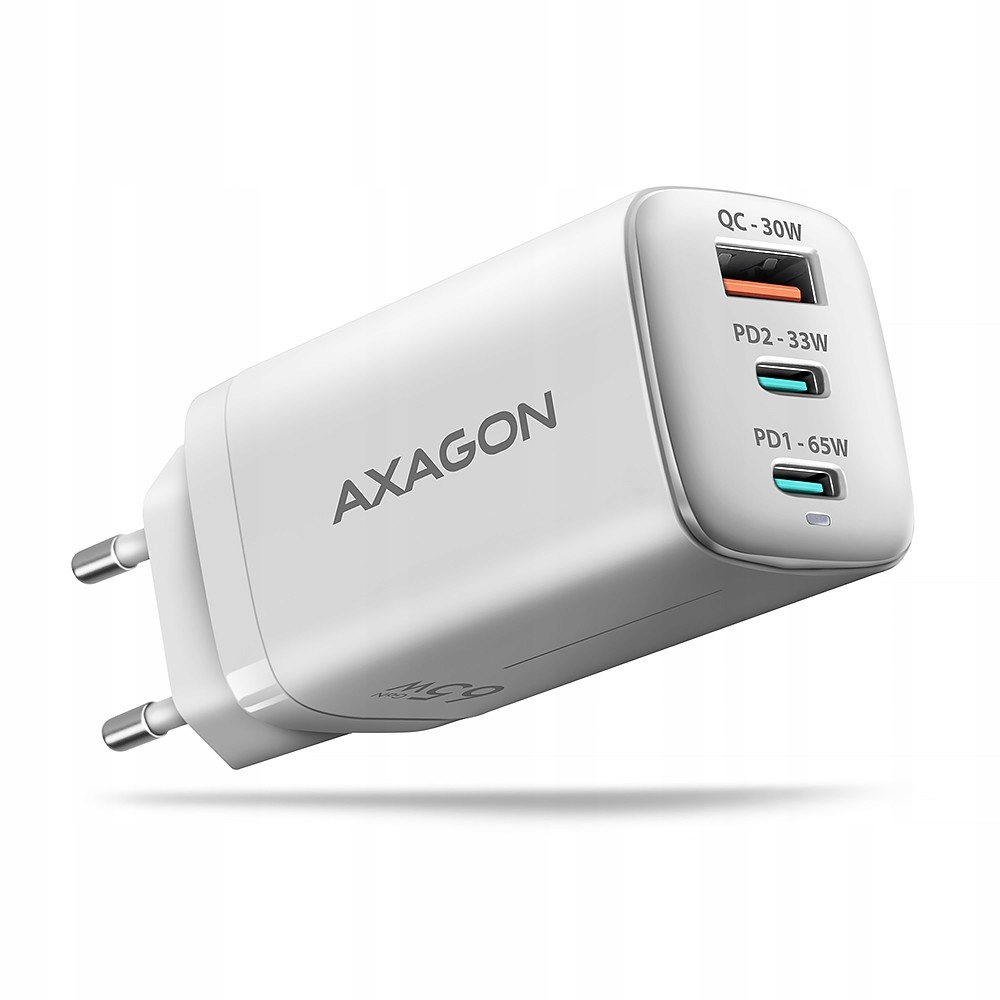 ACU-DPQ65W síťová nabíječka GaN 65W, 3x port (usb-a duální Usb-c) PD3+,