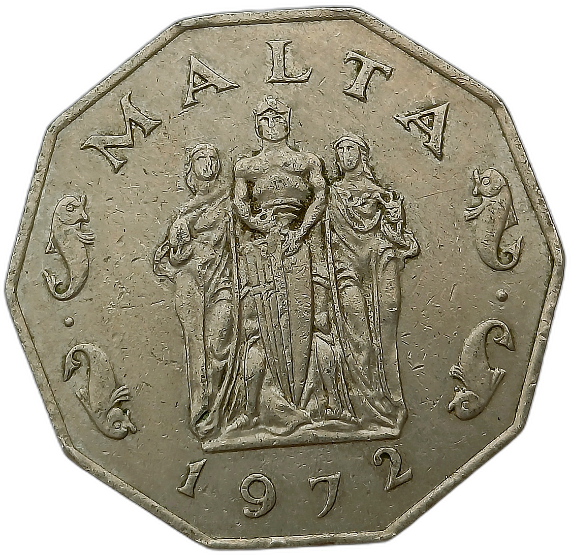 MALTA 50 CENTS 1972 POMNIK WIELKIEGO OBLĘŻENIA 52C5