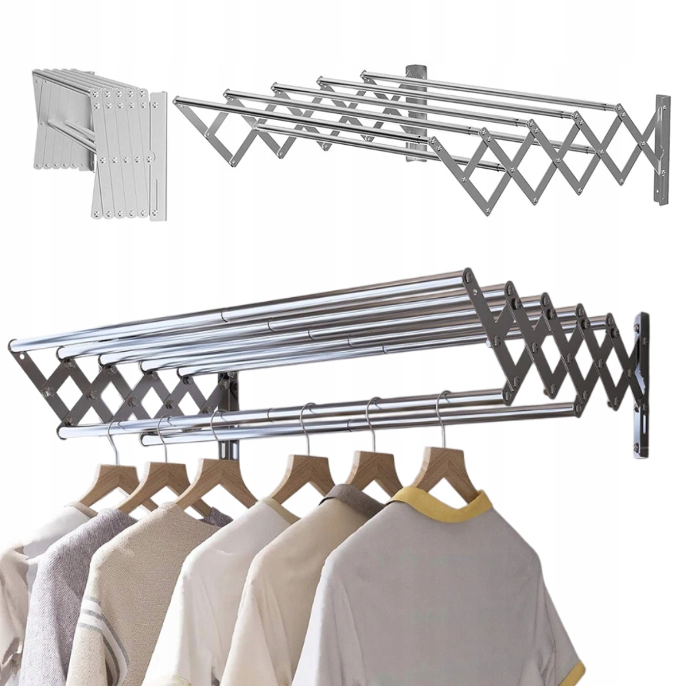 Levně Sušák, výsuvný, na praní prádla, na stěnu, 80 cm