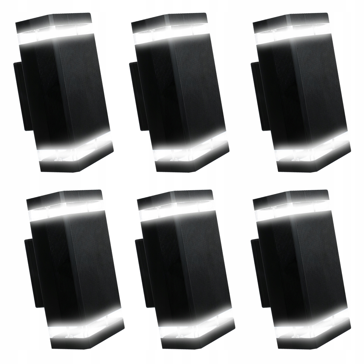 6x Vodotěsné venkovní nástěnné svítidlo Dekorativní hliník