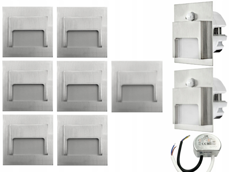 Sada Halogen Led schodišťová lampa 9x senzor