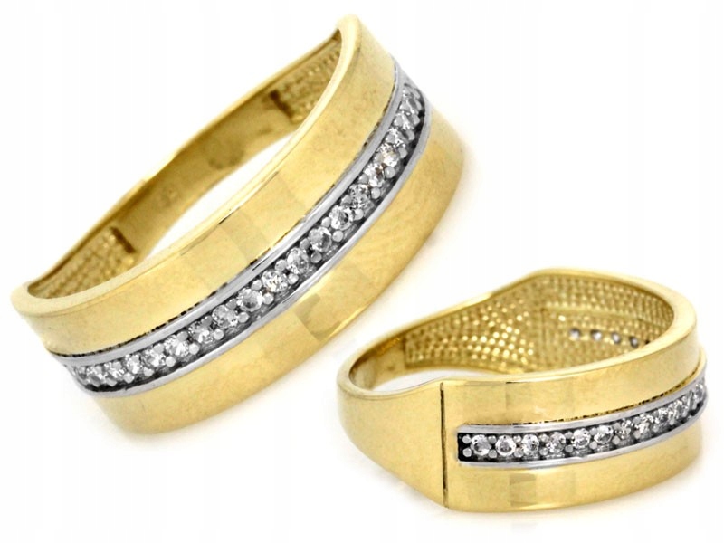 Zlatý Prstýnek 585 s bílým zlatým kubickým zirkonem 2,92g Eternity velikost 20