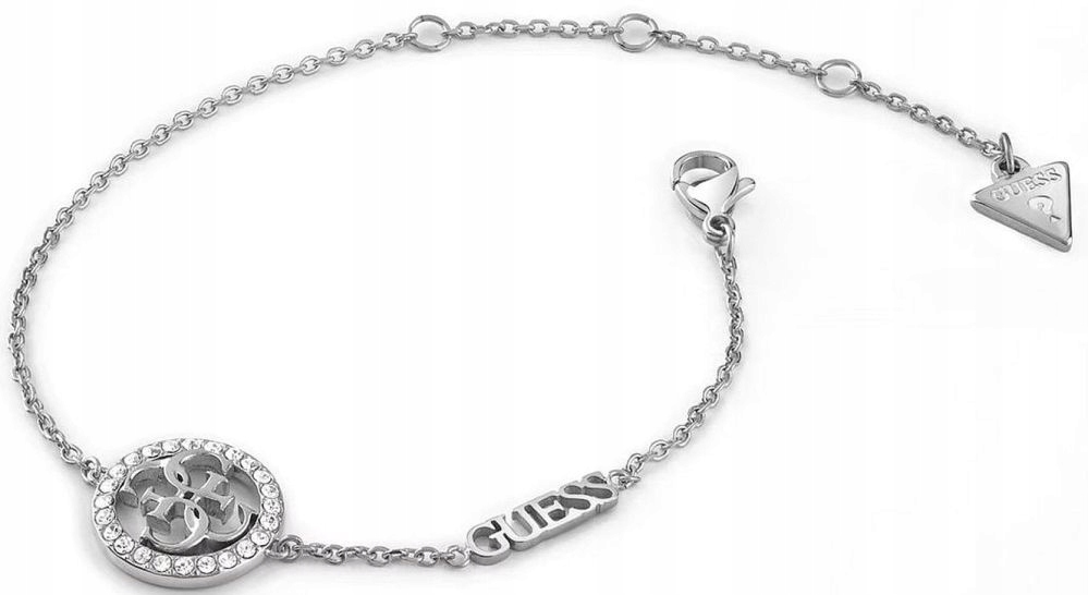 Stříbrný Dámský Náramek Guess Life In 4G Ocel Chirurgická Sada Logo