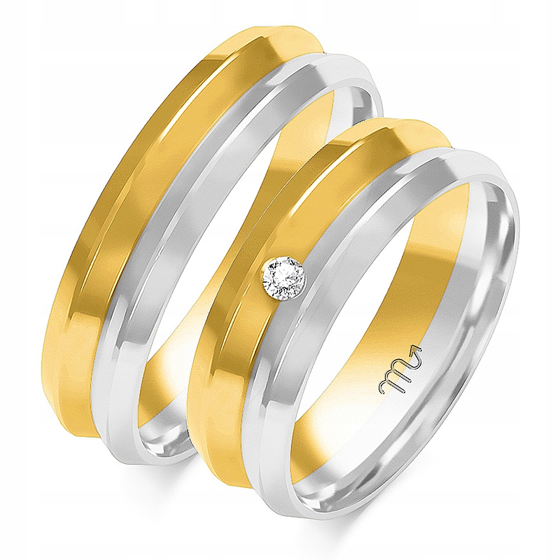 

Obrączka ze złota z cyrkoniami 14K 585 r 11 12 13