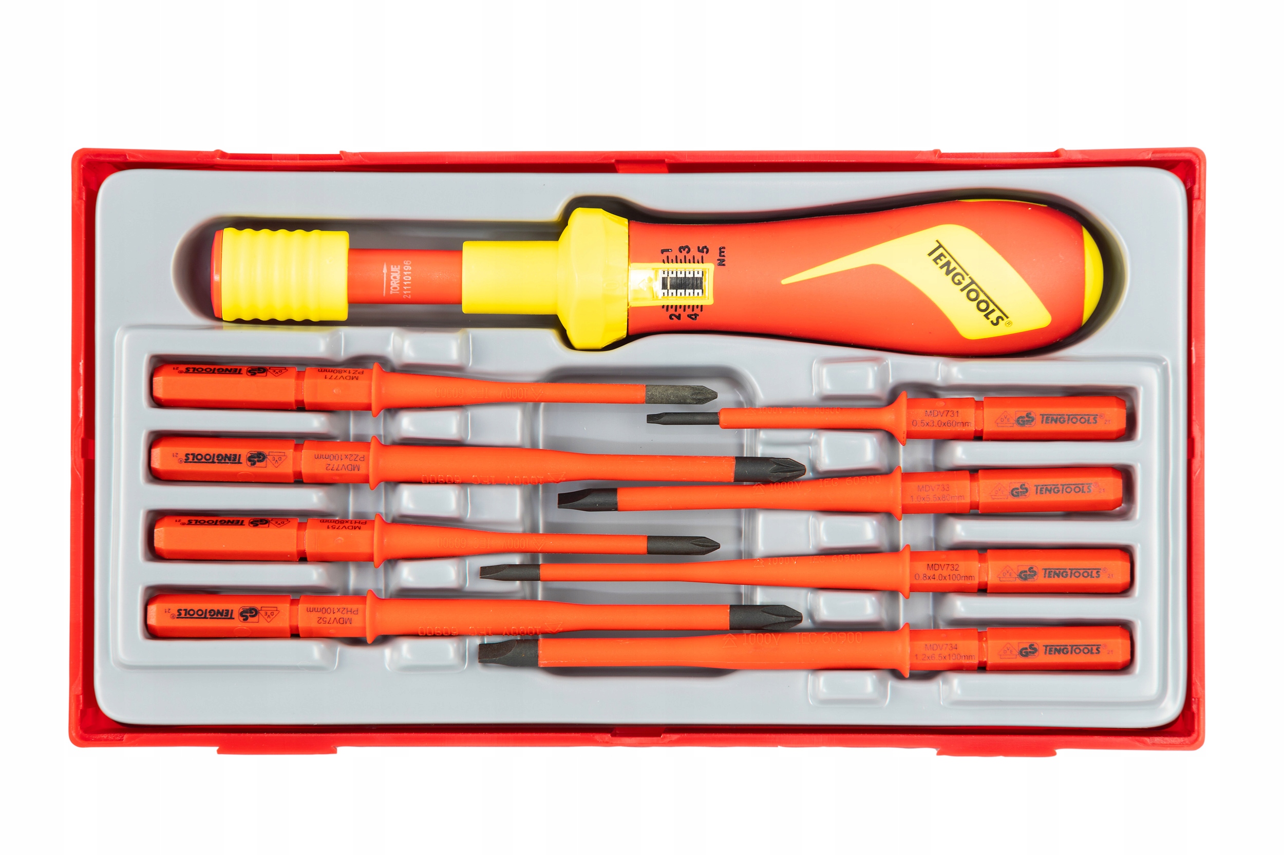 Zestaw wkrętaka dynamometrycznego VDE 1000V TTVSD09 Marka Teng Tools
