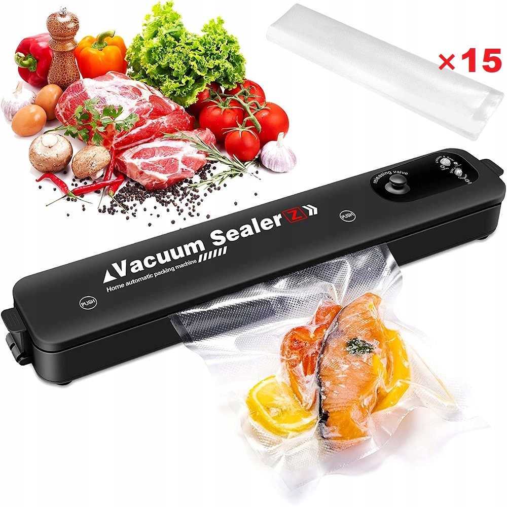 Próżniowa Pakowarka Zgrzewarka Do Folii Żywności Jedzenia 15 Sztuk Worków