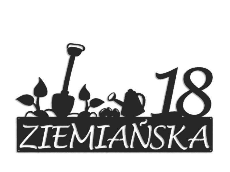 Číslo Na Dom 80 cm Tabuľa Adresa Ocel 2 mm Ziemianska ul.