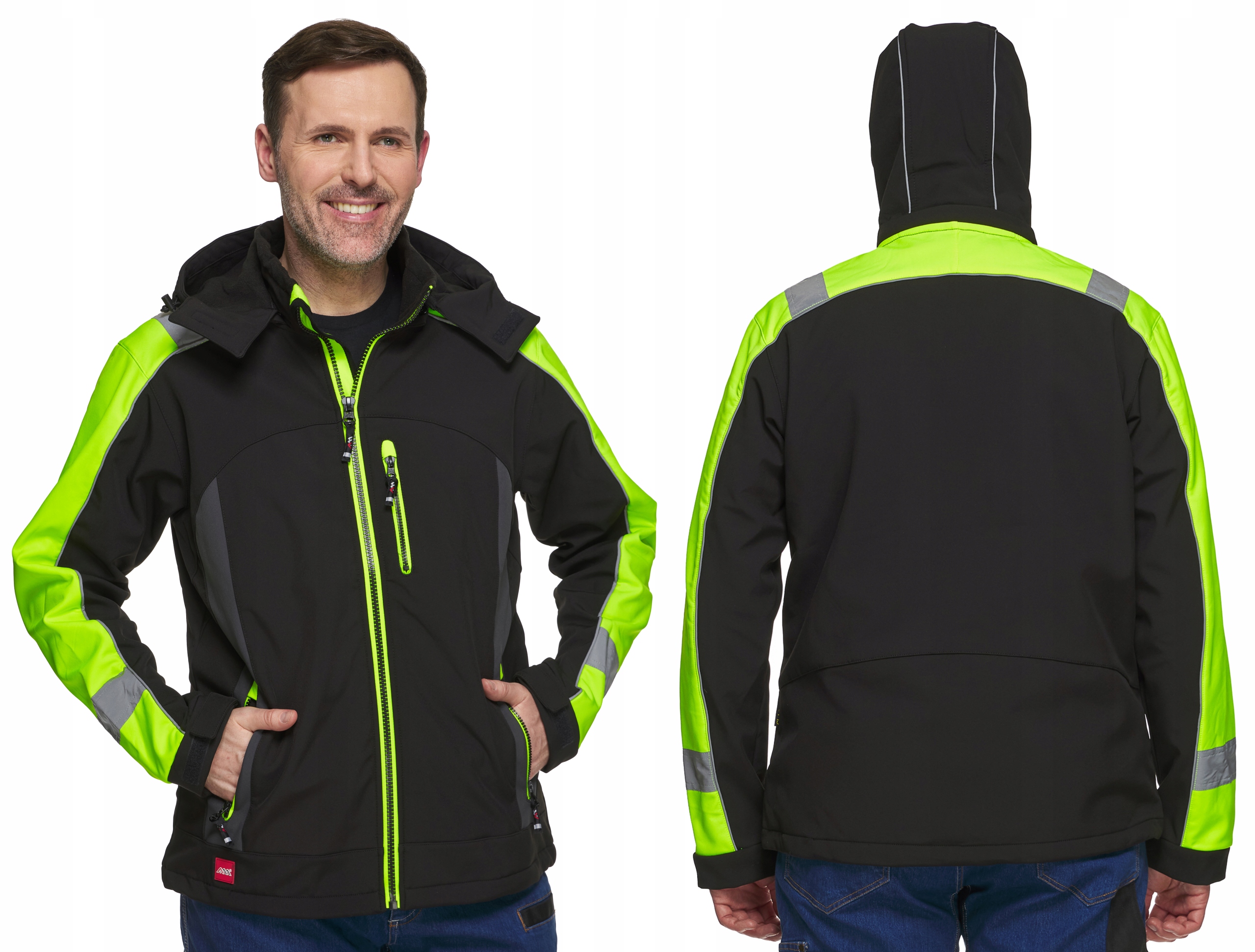Kurtka robocza CLASSWORK z odblaskami SOFTSHELL z KAPTUREM / M