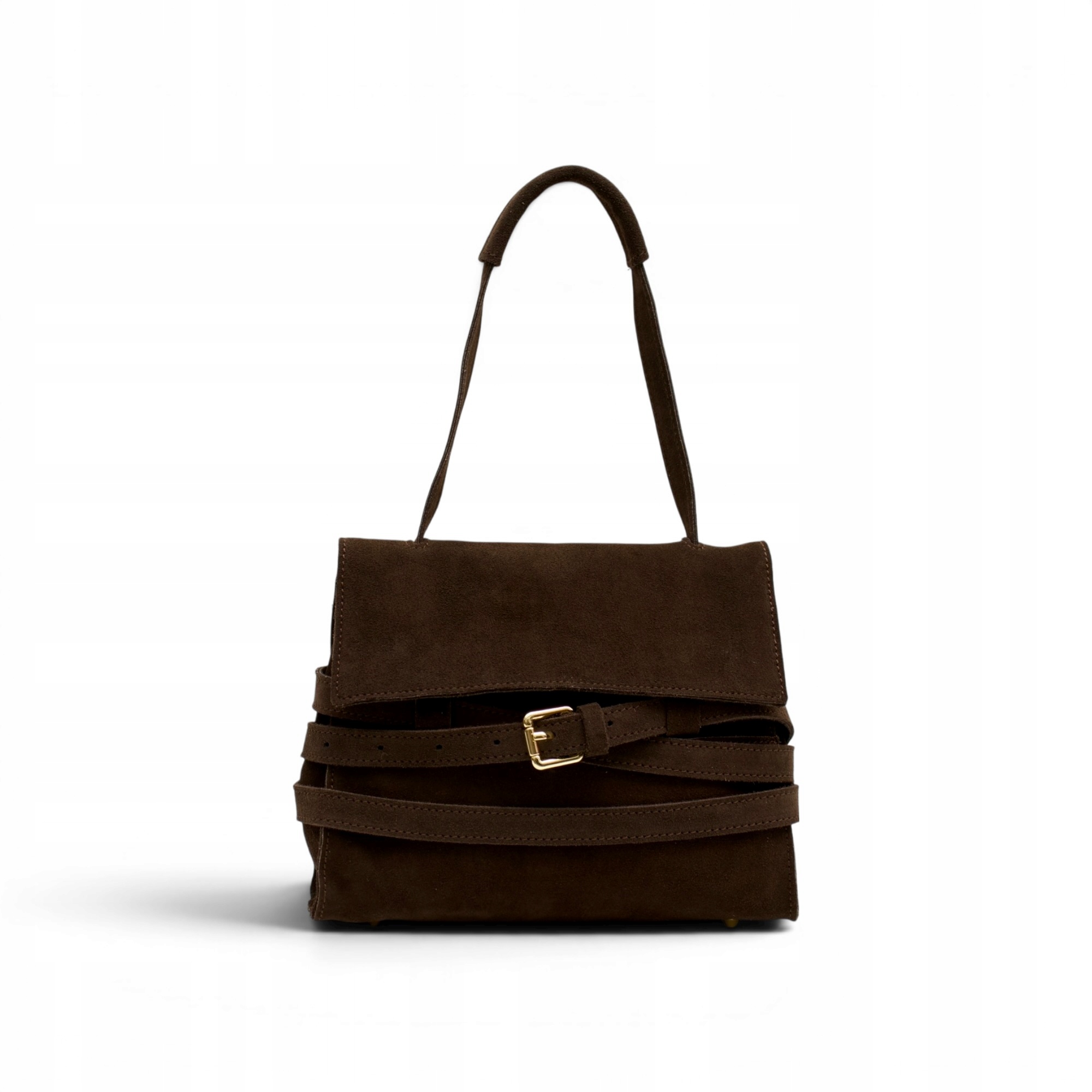 Dámská kabelka, kabelka přes rameno z semišové kůže Carmela-M Espresso