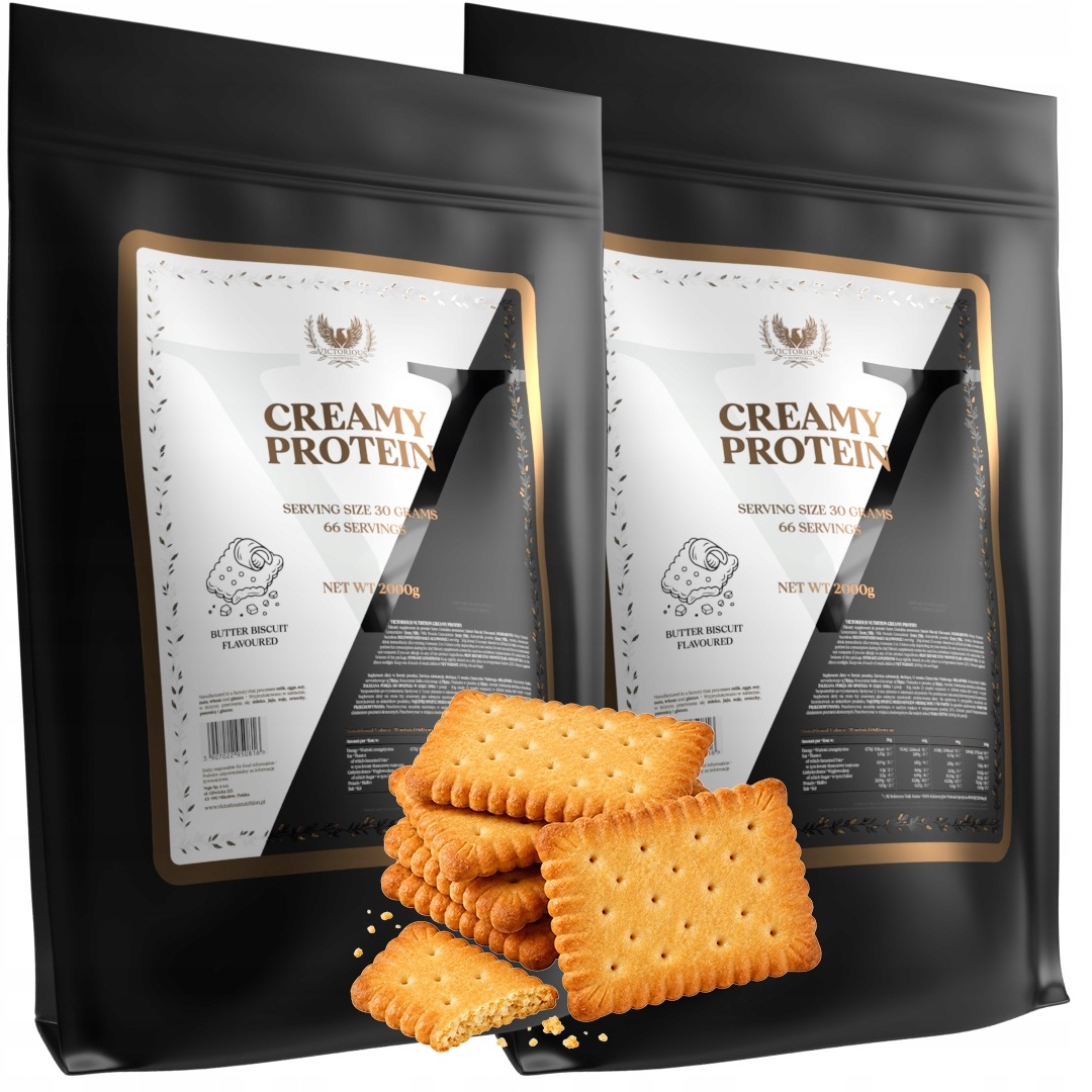 2x Bílkoviny 2000 g Creamy Protein Wpc 70% Whey Cookie Victorious
