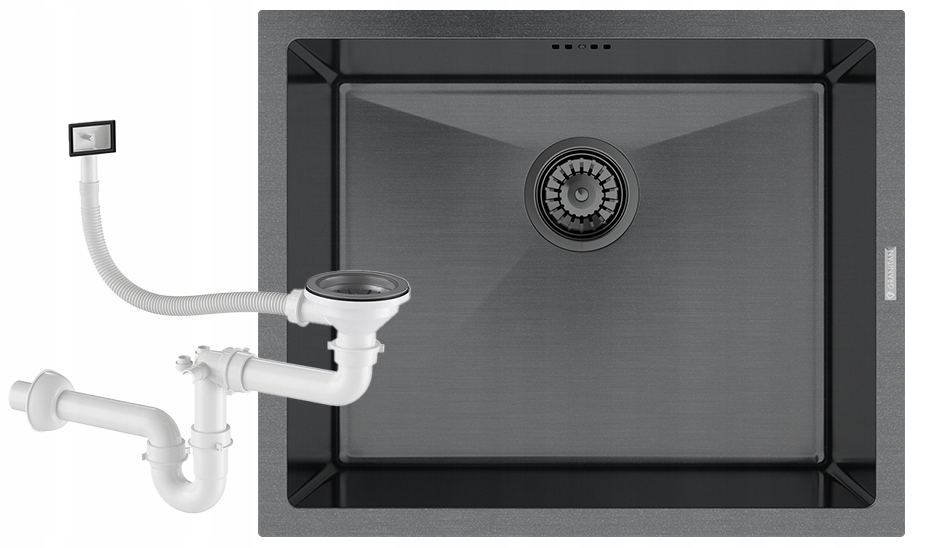 Čierny Poddoskový Oceľový Drez, Jedna Kuchynská Komora, Kovový BARI54