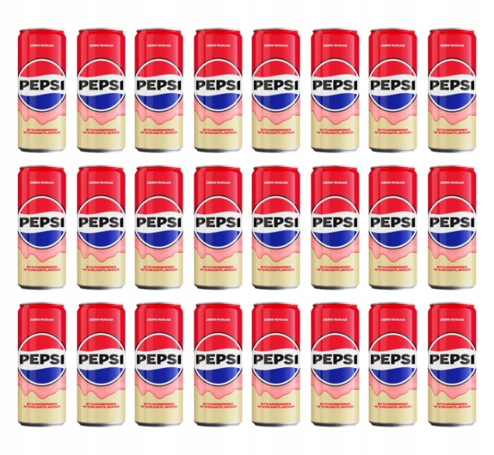 Pepsi-Cola Zero Sugar o smaku waniliowo-truskawkowym 24x330 ml