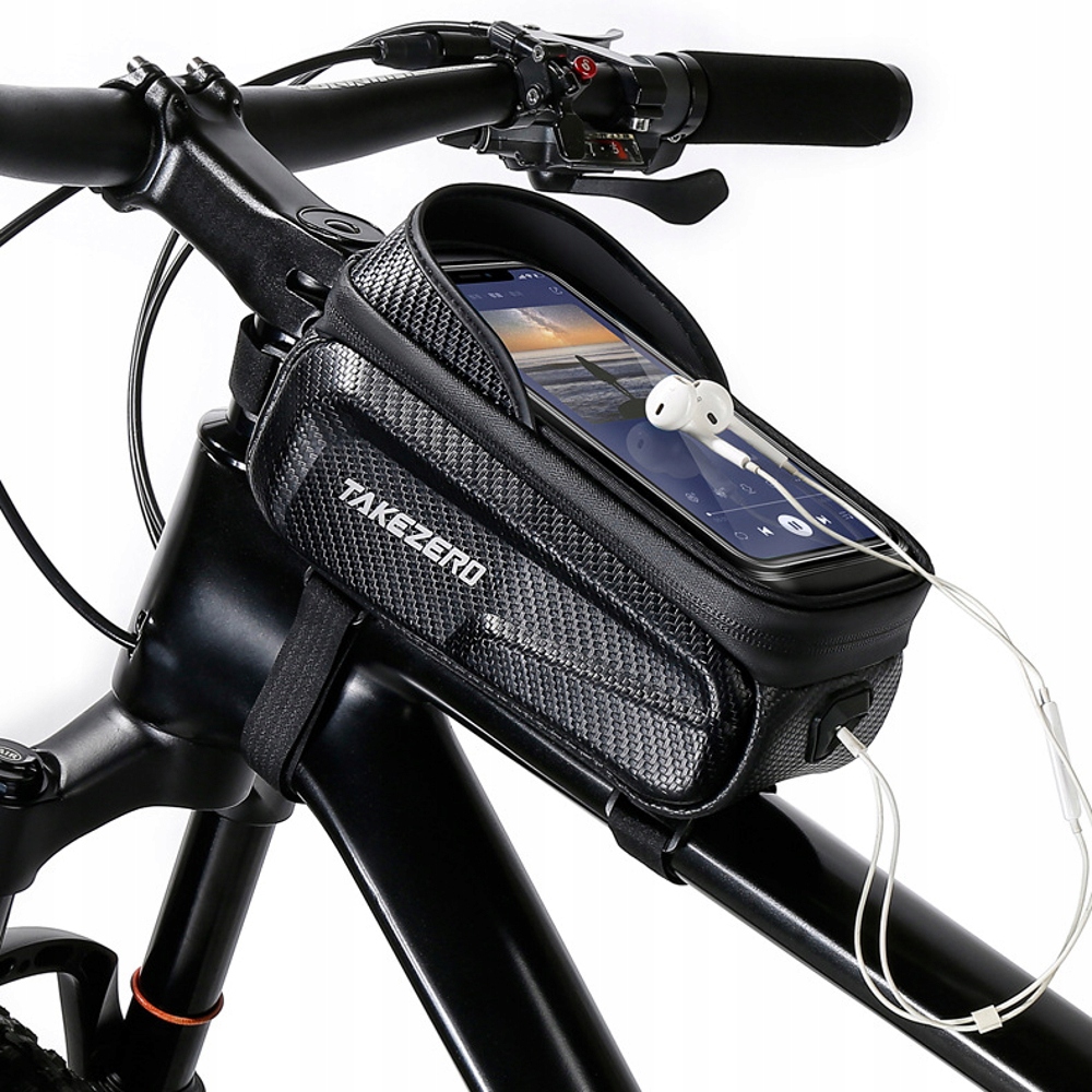 WODOODPORNA USZTYWNIANA TORBA SAKWA ROWEROWA UCHWYT NA TELEFON