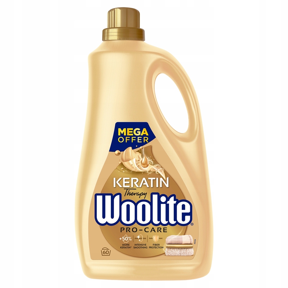Tekutý prací prostředek Woolite Pro-care s keratinem pro bílé i barevné prádlo 3,