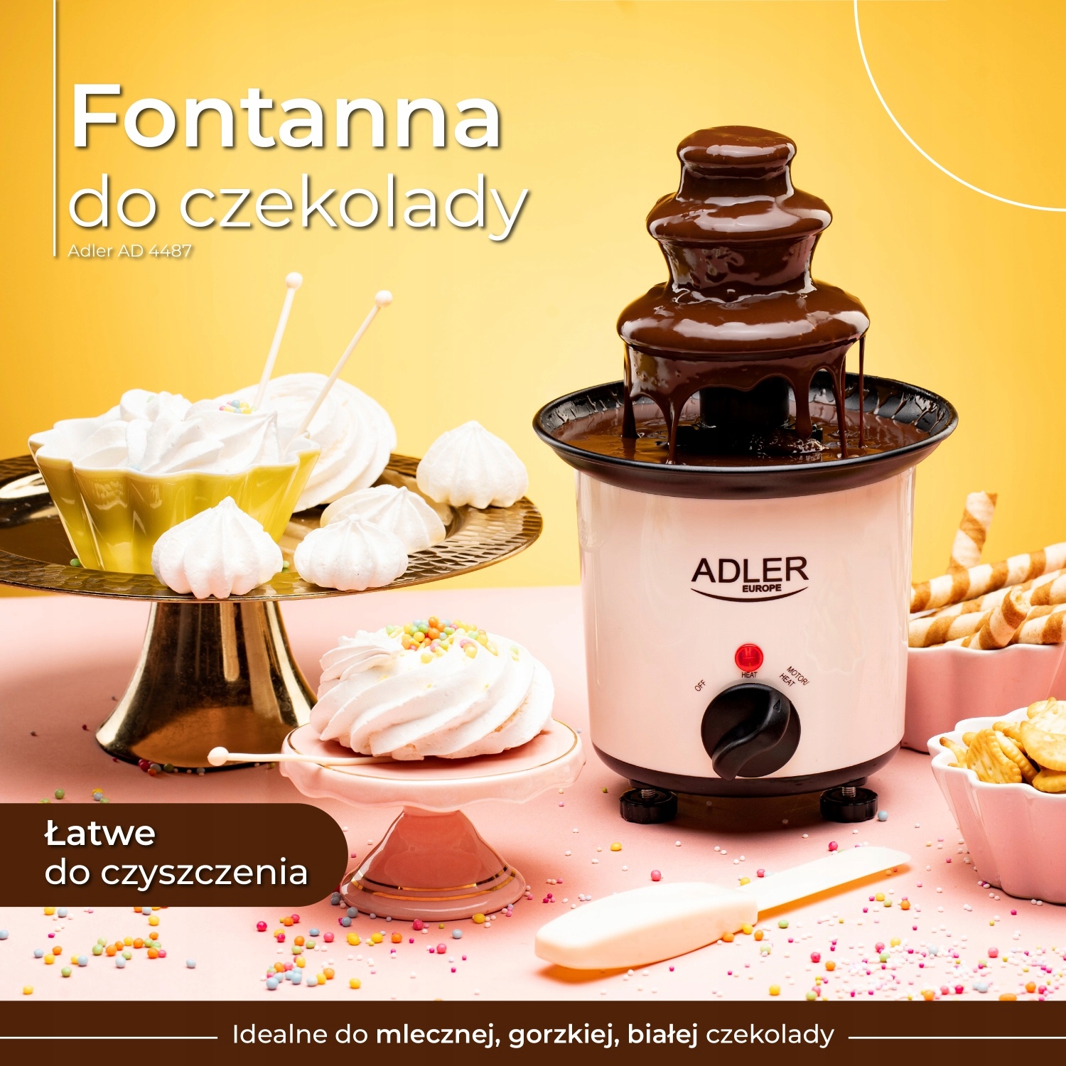 Fontanna do Czekolady AD 4487 200ml z Łyżką i Patyczkami Adler