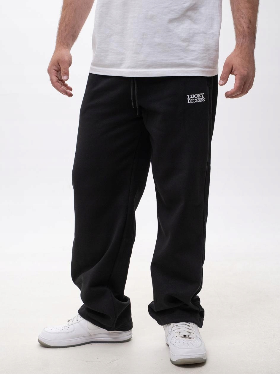 Tepláky Baggy Pánské Bavlněné Černé Lucky Dice Klasické XXL