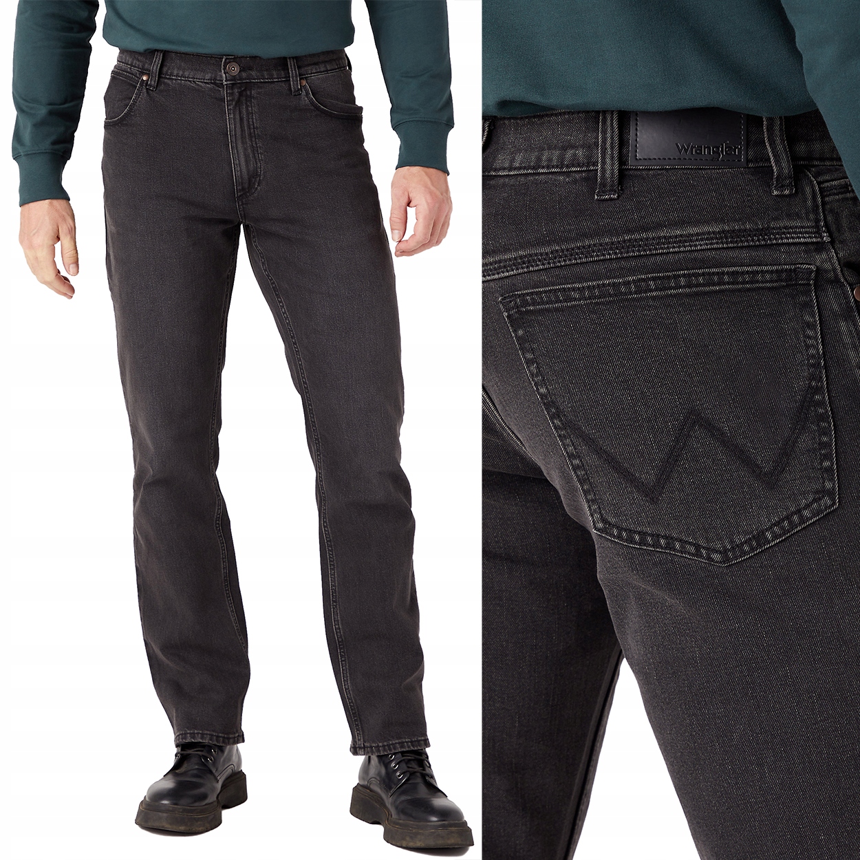 Wrangler Straight Authentic Grey rovné šedé džíny W30 L30