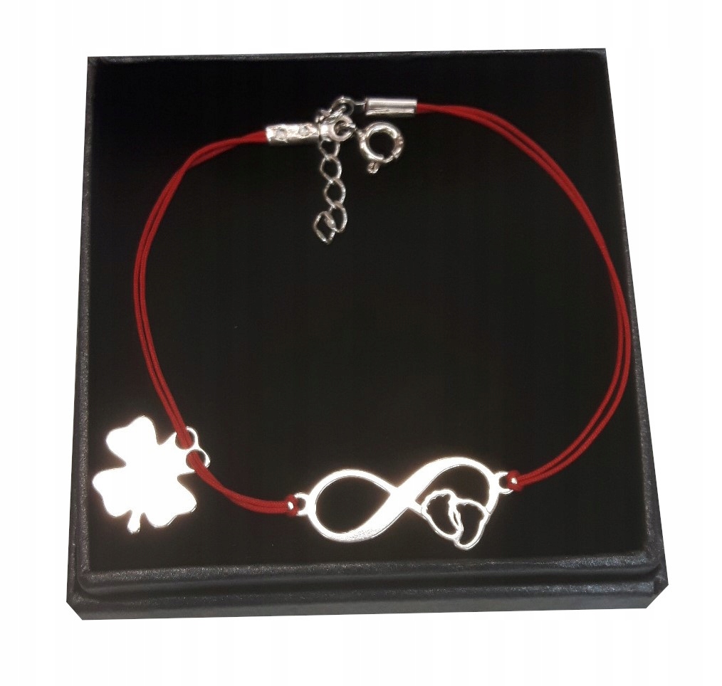 

Bransoletka sznurkowa na nogę INFIni Stópki Srebro